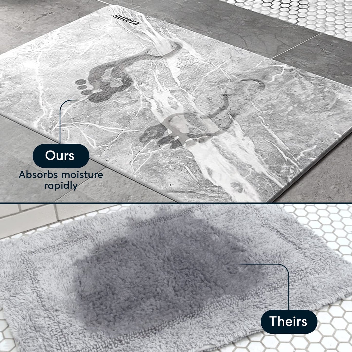 Quick-Dry Stone Bath Mat - Diatomaceous Earth - Latest Technology